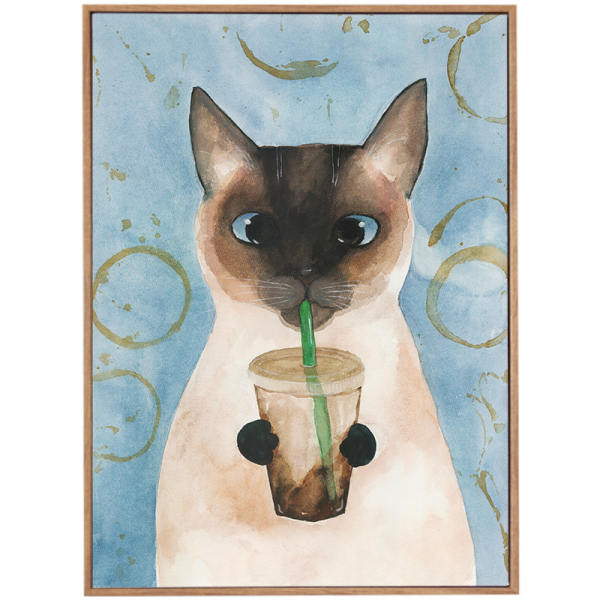 Картина в раме Coffee Cat