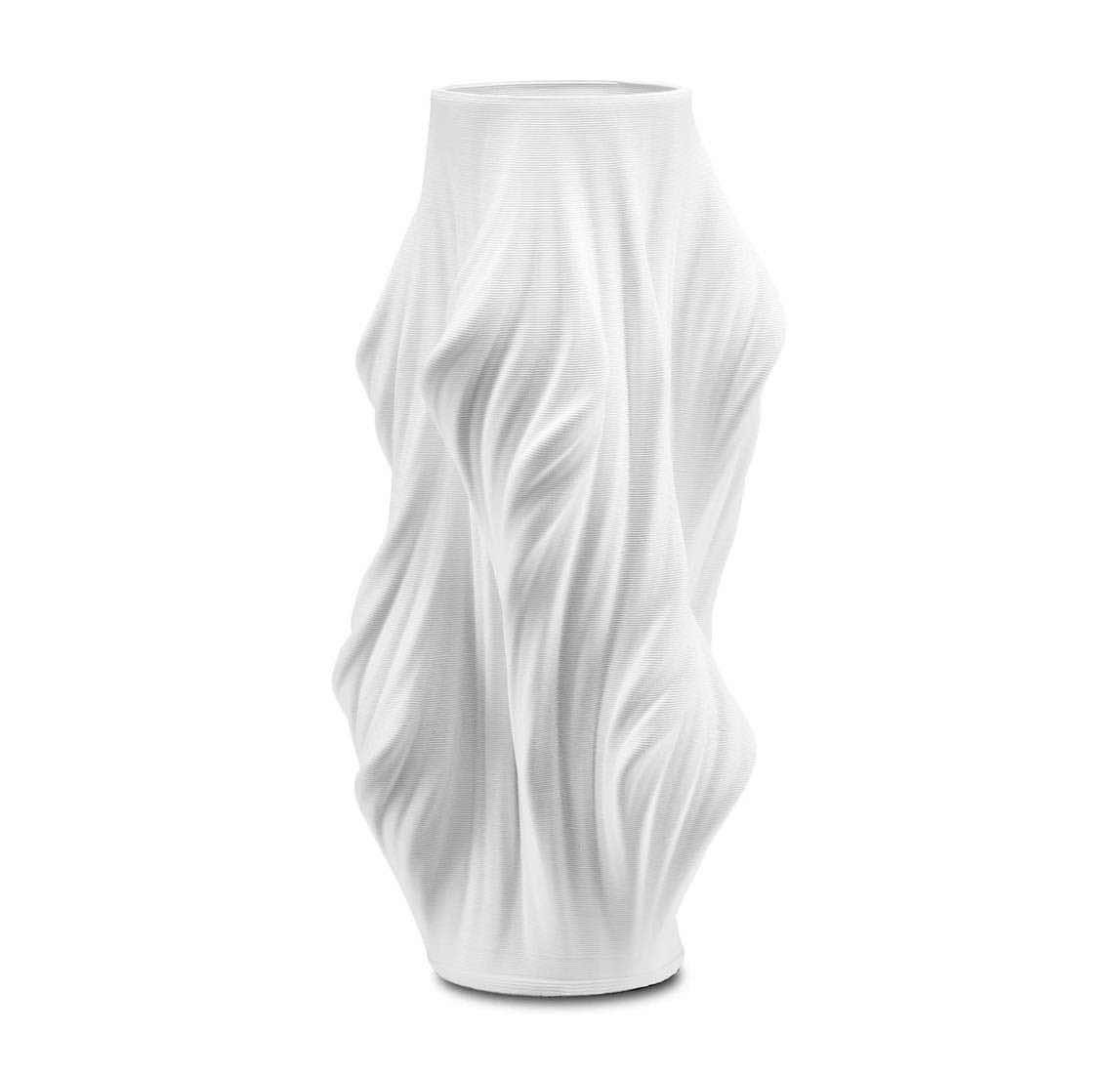 высокая белая керамическая ваза