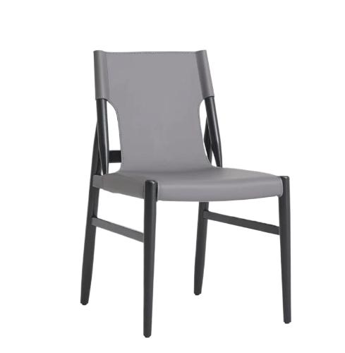 дизайнерский серый стул кожа